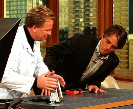 Dr Gadget showing Tony Danza my eMotion products Dr Gadget showing Tony Danza my eMotion products
