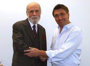 Vint Cerf (co-founder of the Internet) and Norm Levy (User of the internet) Vint Cerf (co-founder of the Internet) and Norm Levy (User of the internet)